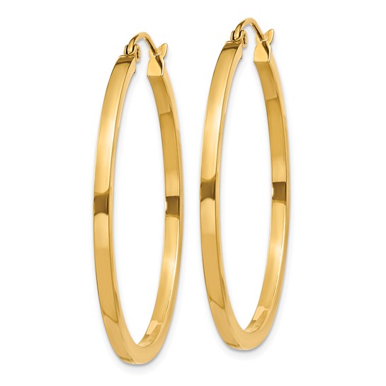 Leslie's 14k 2mm Square Tube Hoop Earrings