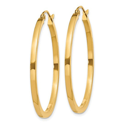 Leslie's 14k 2mm Square Tube Hoop Earrings