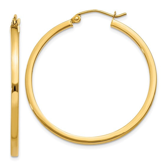 Leslie's 14k 2mm Square Tube Hoop Earrings