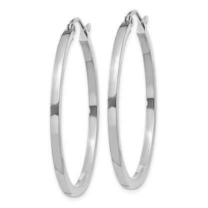 Leslie's 14k White Gold 2mm Square Tube Hoops