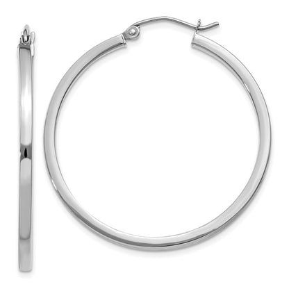 Leslie's 14k White Gold 2mm Square Tube Hoops