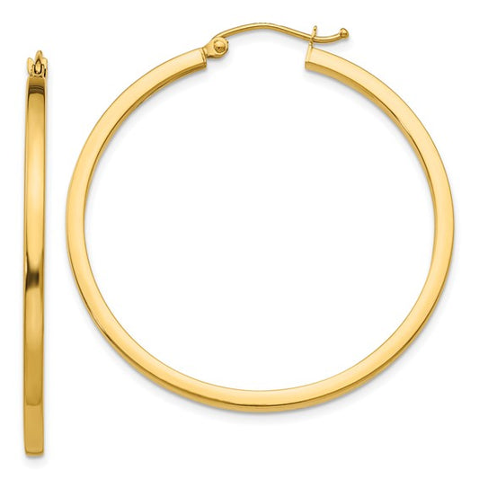 Leslie's 14k 2mm Square Tube Hoop Earrings