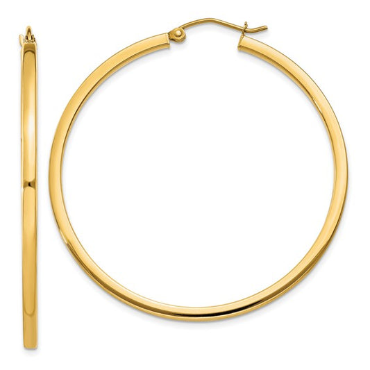 Leslie's 14k 2mm Square Tube Hoop Earrings