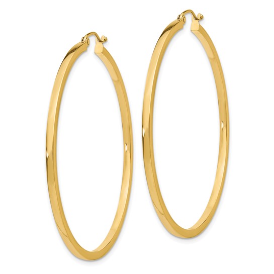 Leslie's 14k 2mm Square Tube Hoop Earrings