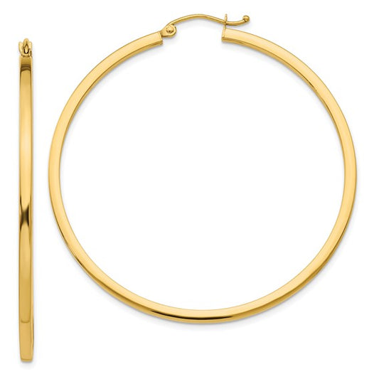 Leslie's 14k 2mm Square Tube Hoop Earrings