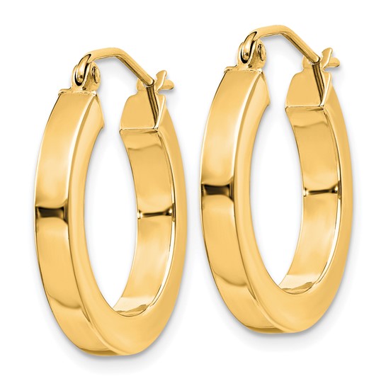 Leslie's 14k 3mm Polished Square Hoop Earrings