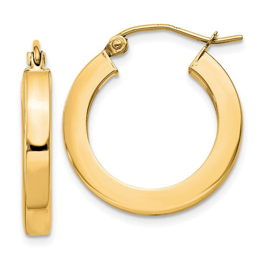 Leslie's 14k 3mm Polished Square Hoop Earrings