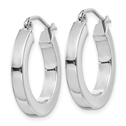 Leslie's 14k White Gold 3mm Polished Square Tube Hoop Earrings