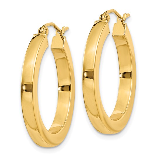 Leslie's 14k 3mm Polished Square Hoop Earrings