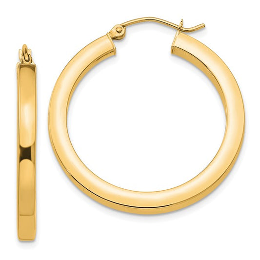 Leslie's 14k 3mm Polished Square Hoop Earrings