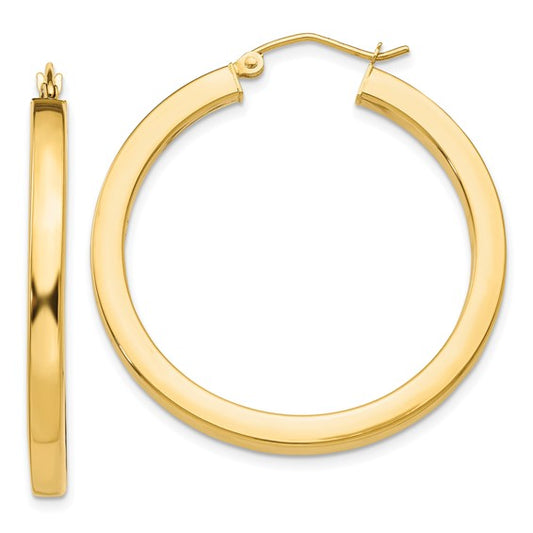 Leslie's 14k 3mm Polished Square Hoop Earrings