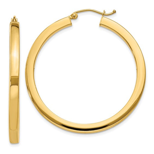 Leslie's 14k 3mm Polished Square Hoop Earrings