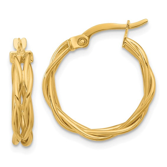 Leslie's 14K Polished Braided Hoop Earrings