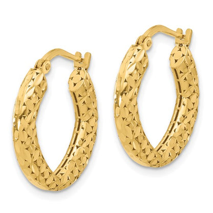 Leslie's 14k Polished and D/C Hoop Earrings