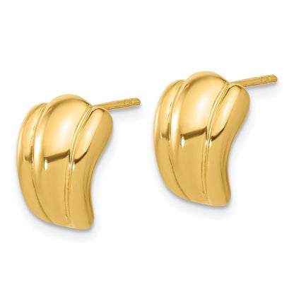 Leslie's 14K Polished Hollow J-Hoop Post Earrings