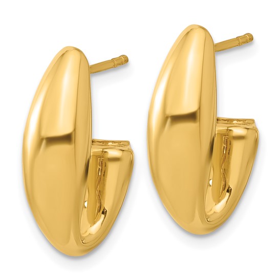 Leslie's 14K Polished Hollow J-Hoop Post Earrings