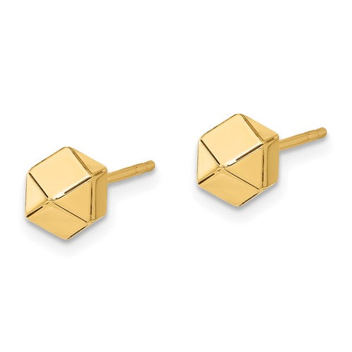 Leslie's 14K Polished Geometric Ball Post Earrings