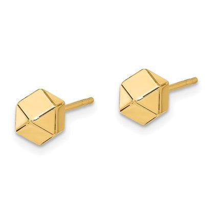 Leslie's 14K Polished Geometric Ball Post Earrings