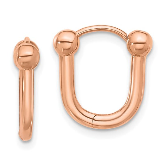 Leslie's 14K Rose Gold Polished Hinged Hoop Earrings