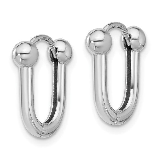 Leslie's 14K White Gold Polished Hinged Hoop Earrings