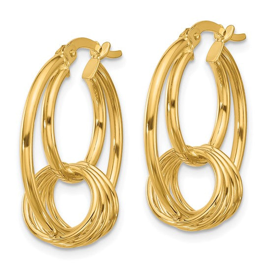 Leslie's 14K Polished Fancy Hoop Earrings