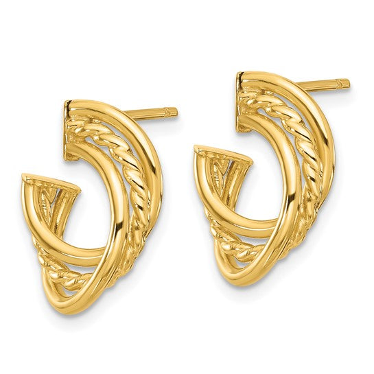 Leslie's 14K Polished and Twisted Post Earrings