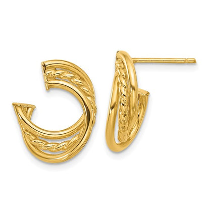 Leslie's 14K Polished and Twisted Post Earrings