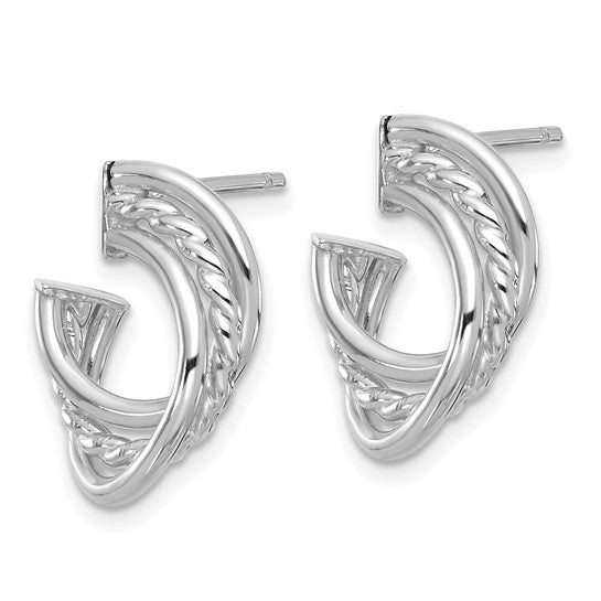 Leslie's 14K White Gold Polished and Twisted Post Earrings