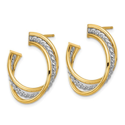 Leslie's 14K with White Rhodium Polished and Post Earrings