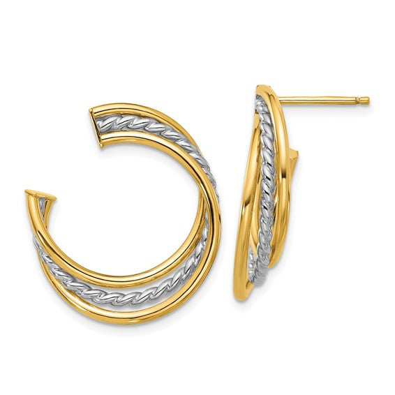 Leslie's 14K with White Rhodium Polished and Post Earrings