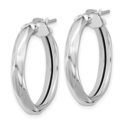 Leslie's 14K White Gold Polished Round Hoop Earrings