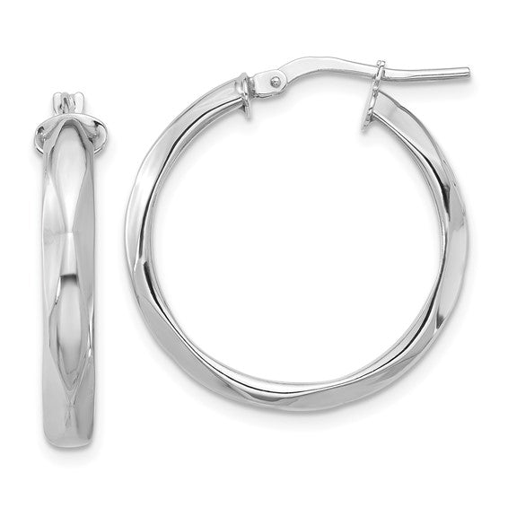 Leslie's 14K White Gold Polished Round Hoop Earrings