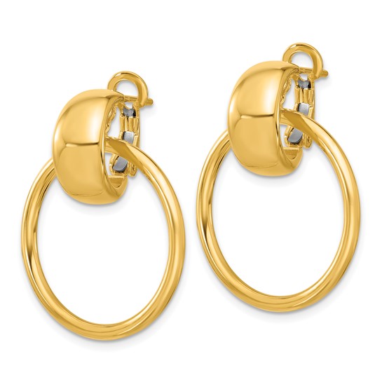 Leslie's 14K Polished Circle Dangle Omega Back Earrings