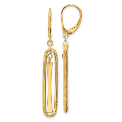 Leslie's 14K Polished Dangle Leverback Earrings