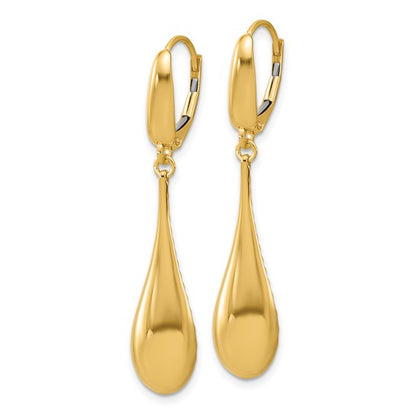 Leslie's 14K Polished Teardrop Dangle Leverback Earrings