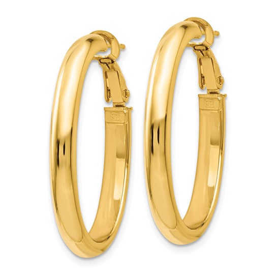 Leslie's 14K Polished Oval Hoop Earrings