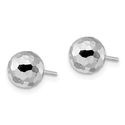 Leslie's 14K White Gold Polished Faceted Post Earrings