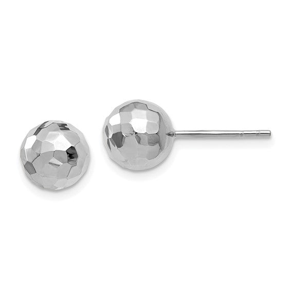 Leslie's 14K White Gold Polished Faceted Post Earrings