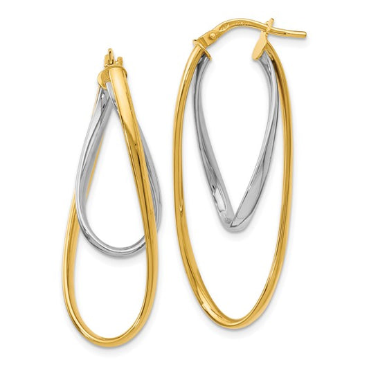 Leslie's 14K Two-Tone Polished Hoop Earrings