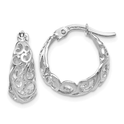 Leslie's 14K White Gold Polished Hoop Earrings