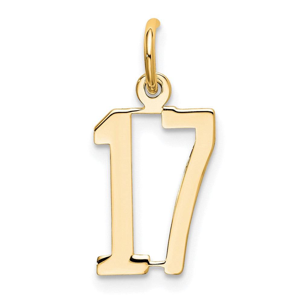 14kw Small Elongated Number 17 Charm