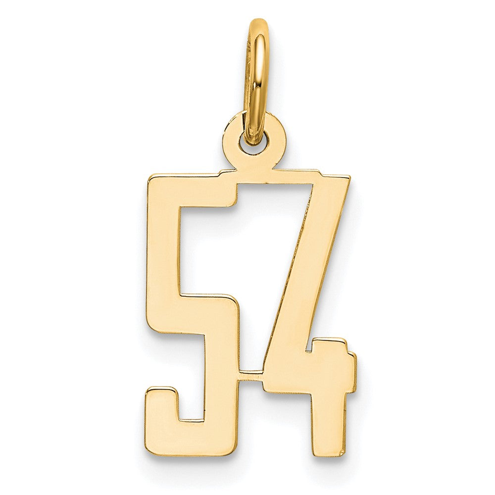 14k Small Elongated Number 54 Charm