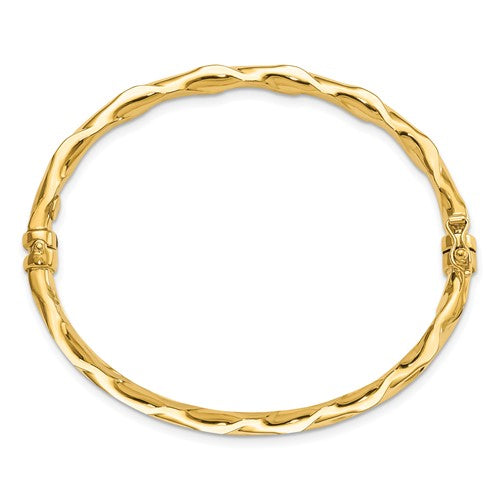 Leslie's 14K Polished Twisted Hinged Bangle