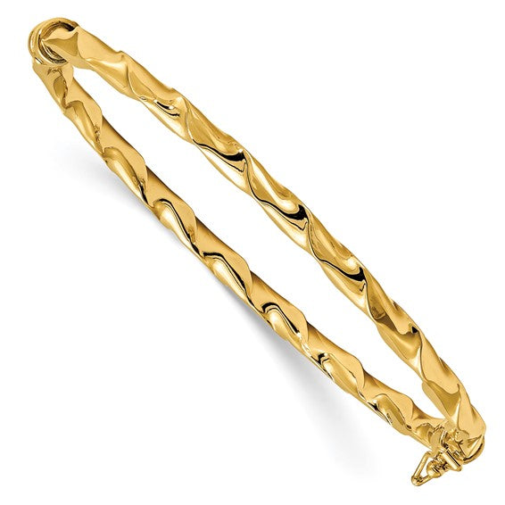 Leslie's 14K Polished Twisted Hinged Bangle