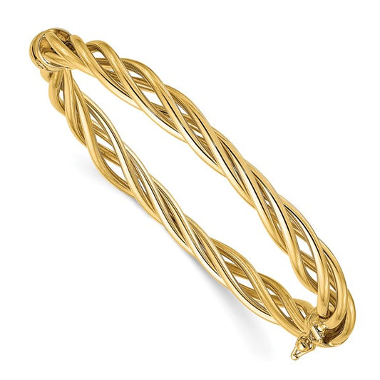 Leslie's 14K Polished Twisted Hinged Bangle