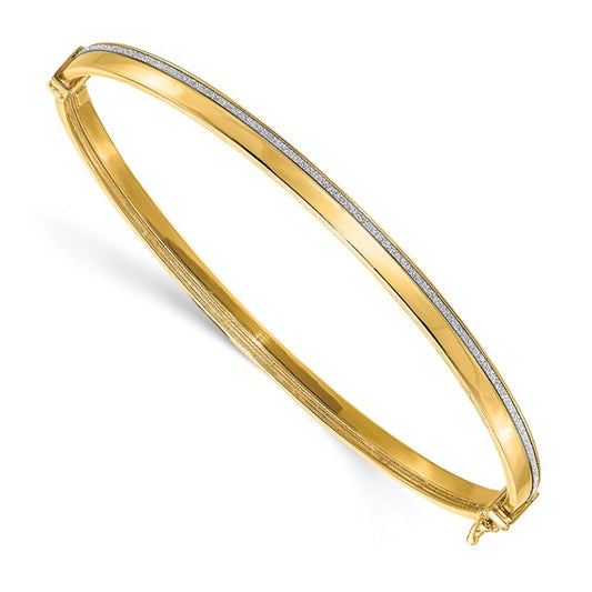 Leslie's 14K Polished Glimmer Infused Hinged Bangle