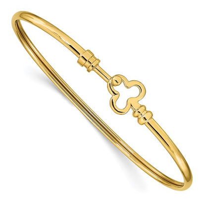 Leslie's 14k Polished Clover Flexible Bracelet