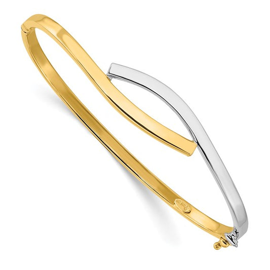 Leslie's 14K Two-tone 3.00mm Fancy Hinged Bangle