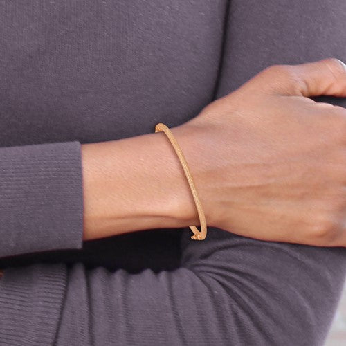 Leslie's 14K Rose Gold Textured Hinged Bangle