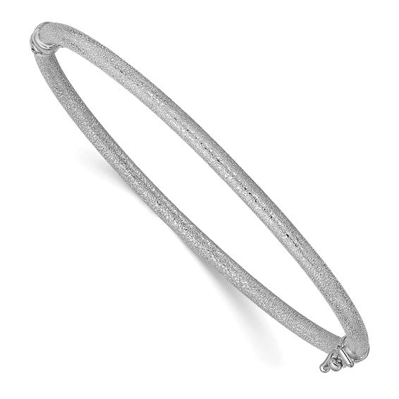 Leslie's 14K White Gold Textured Hinged Bangle